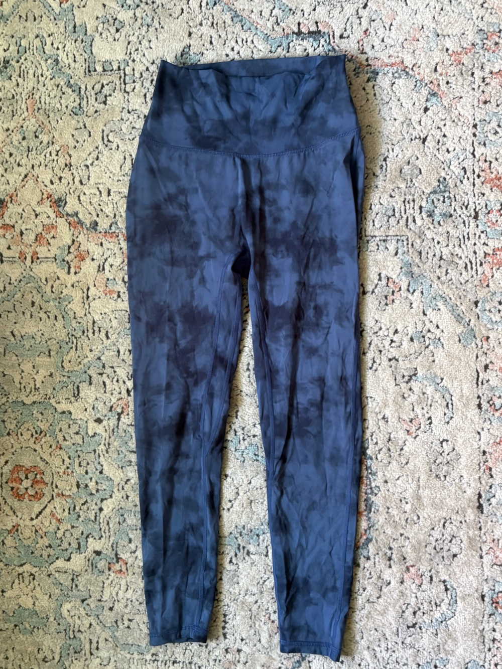 Women's Navy Tie-Dye High-Waist Leggings